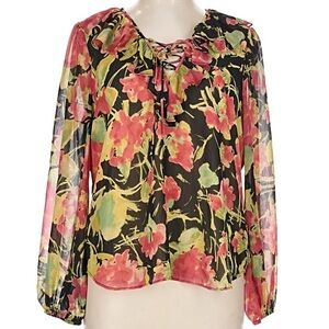 Ralph Lauren Floral Sheer Sleeve Blouse - NWT